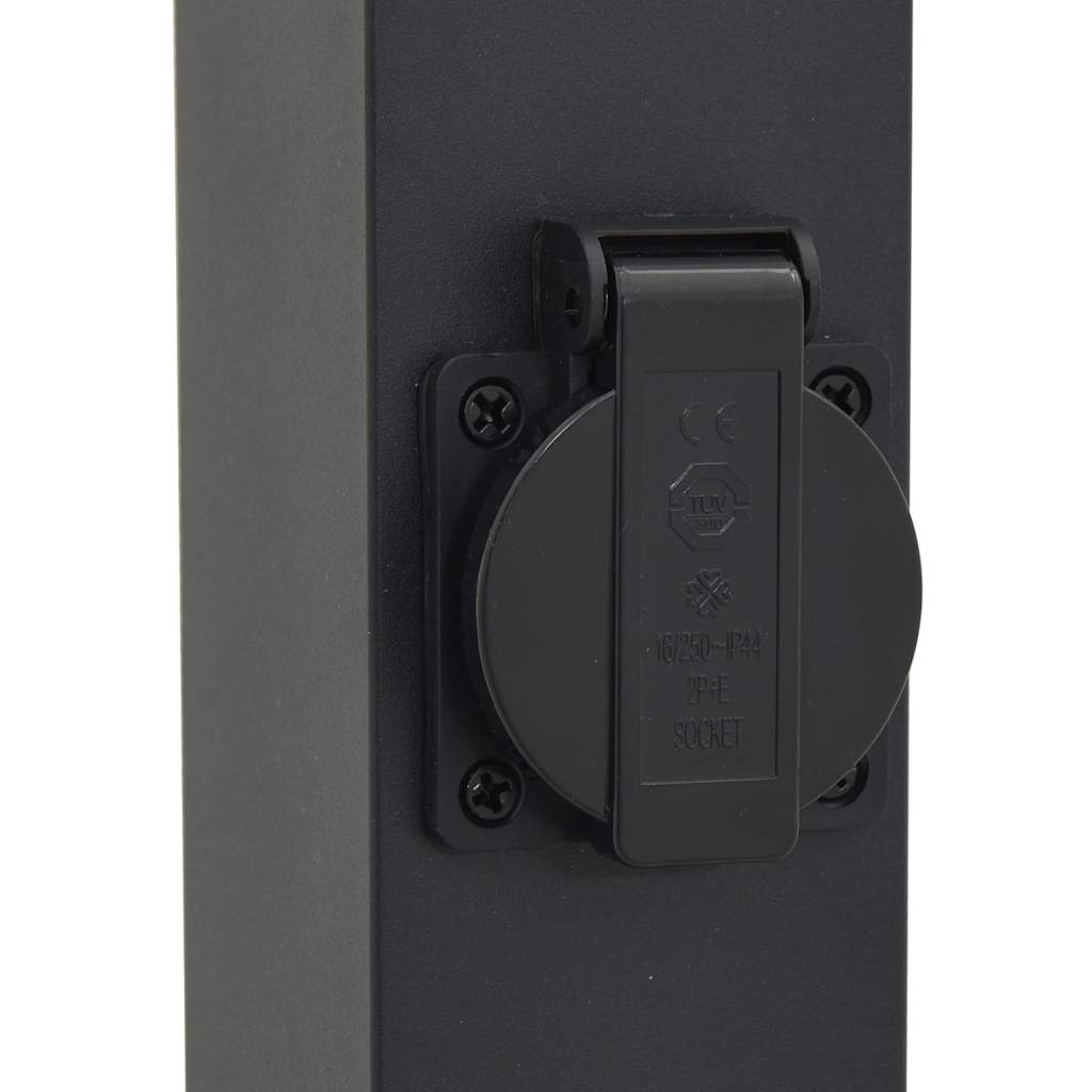 Bollard Lights with Sensor&Outlet 3 pcs 80 cm Black IP44
