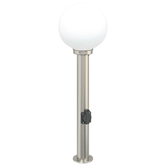 Bollard Light with Outlet 80 cm Stainless Steel IP44