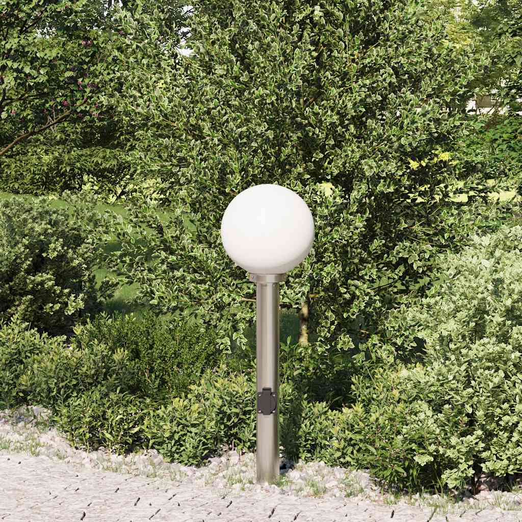 Bollard Light with Outlet 80 cm Stainless Steel IP44