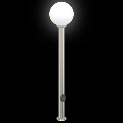 Bollard Light with Outlet 120 cm Stainless Steel IP44