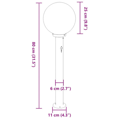 Bollard Lights with Sensor 3 pcs 80 cm Black IP44