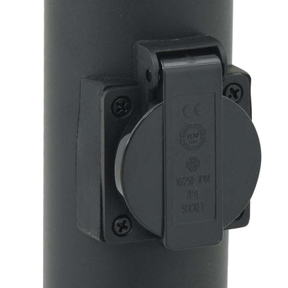 Bollard Lights with Outlet 3 pcs 80 cm Black IP44