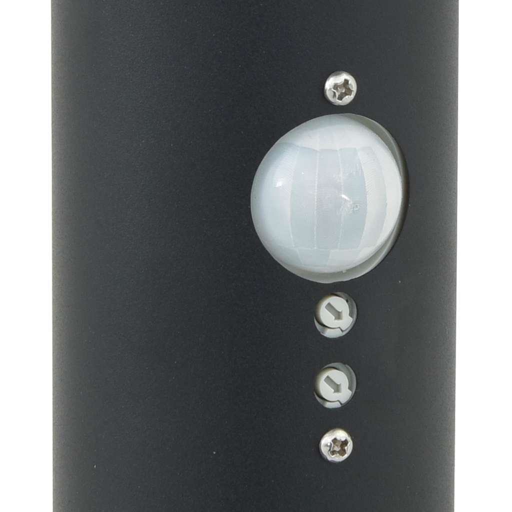 Bollard Light with Sensor&Outlet 120 cm Black IP44