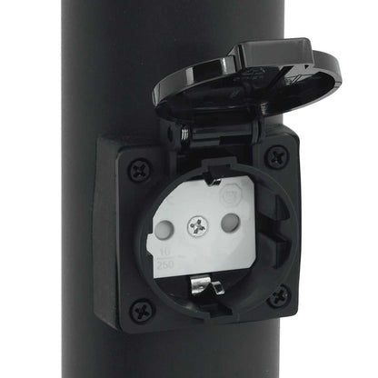 Bollard Light with Sensor&Outlet 120 cm Black IP44
