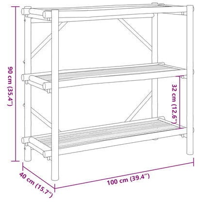 3-Layer Shelf 39.4"x15.7"x35.4" Bamboo
