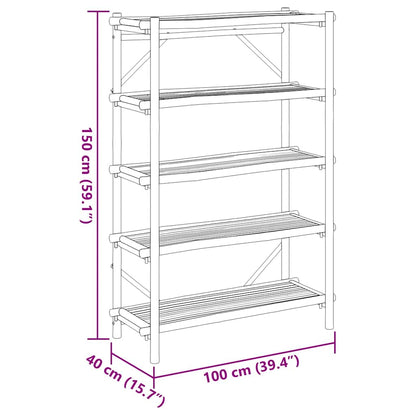 5-Layer Shelf 39.4"x15.7"x59.1" Bamboo
