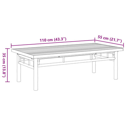 Coffee Table 43.3"x21.7"x13.8" Bamboo