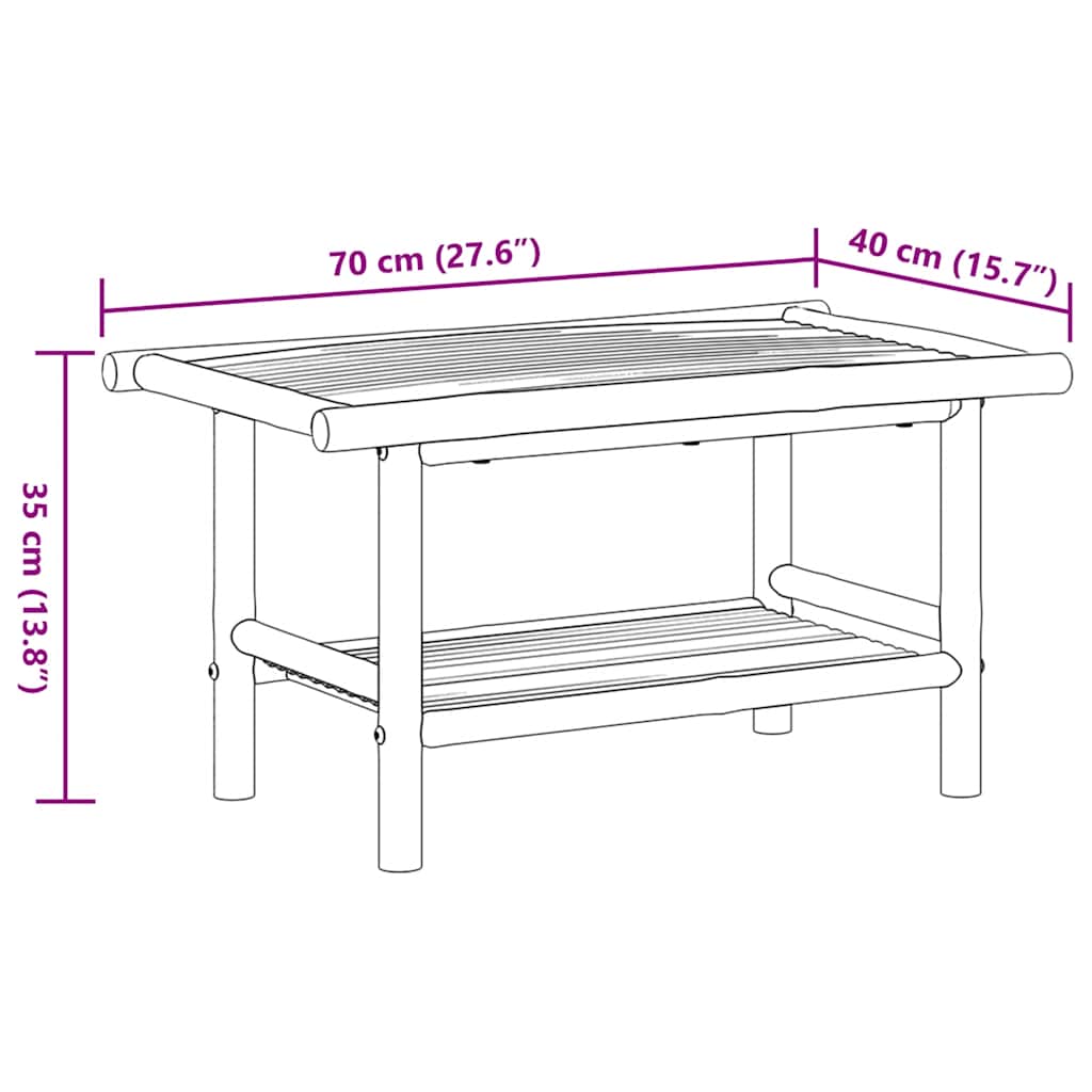 Coffee Table 27.6"x15.7"x13.8" Bamboo