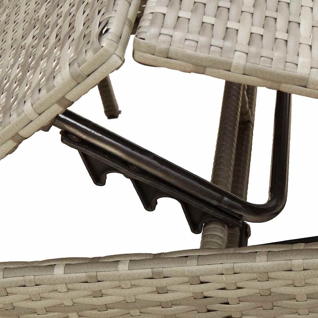Sun Loungers with Cushions 2 pcs Gray Poly Rattan