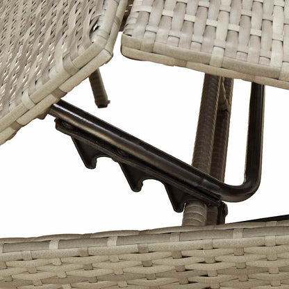 Sun Loungers with Cushions 2 pcs Gray Poly Rattan