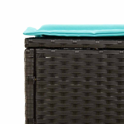 Sun Loungers with Cushions 2 pcs Black Poly Rattan