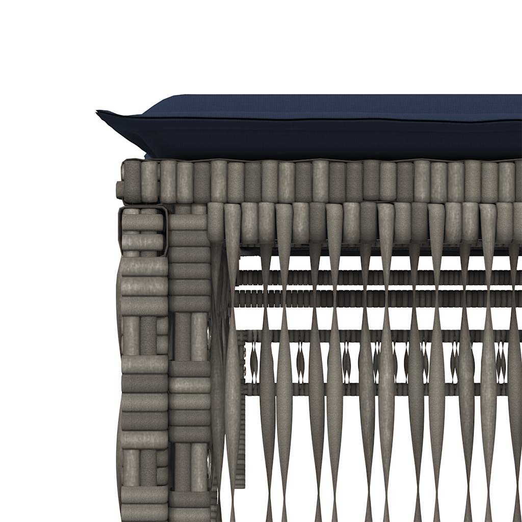 Sun Loungers with Cushions 2 pcs Gray Poly Rattan
