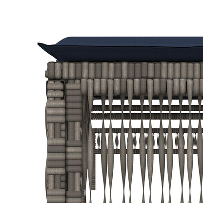 Sun Loungers with Cushions 2 pcs Gray Poly Rattan