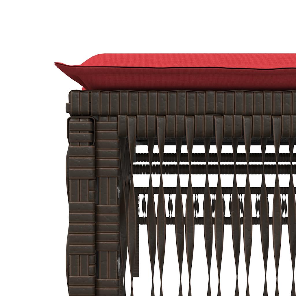 Sun Loungers with Cushions 2 pcs Brown Poly Rattan