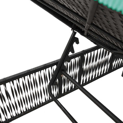 Sun Loungers with Cushions 2 pcs Black Poly Rattan