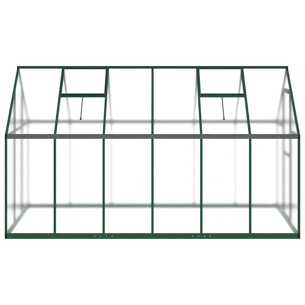 Greenhouse with Base Frame Green 334x169x195 cm Aluminium