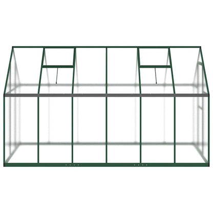 Greenhouse with Base Frame Green 334x169x195 cm Aluminium
