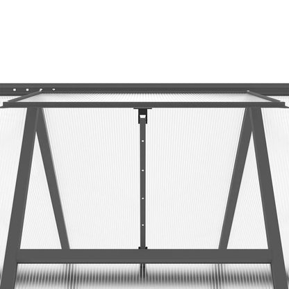 Greenhouse with Base Frame Anthracite 334x169x195 cm Aluminium