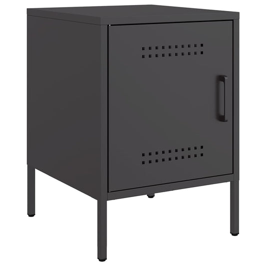 Bedside Cabinet Black 36x39x50.5 cm Steel