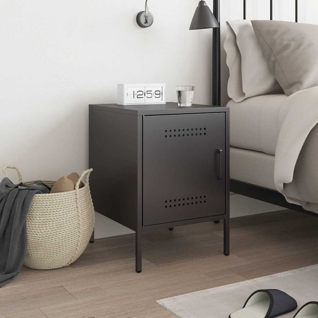 Bedside Cabinet | Black | Steel | Small | Bedside Cabinet | Rectangular