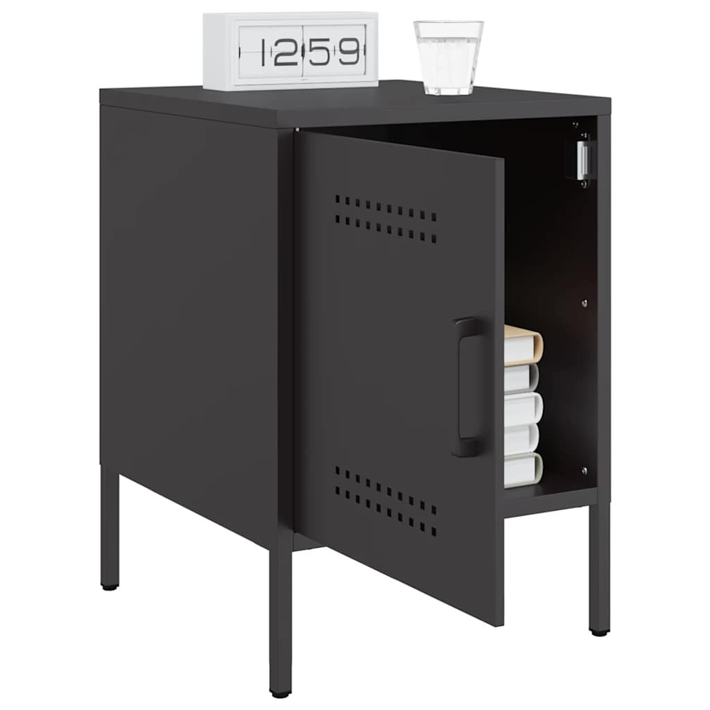 Bedside Cabinet | Black | Steel | Small | Bedside Cabinet | Rectangular