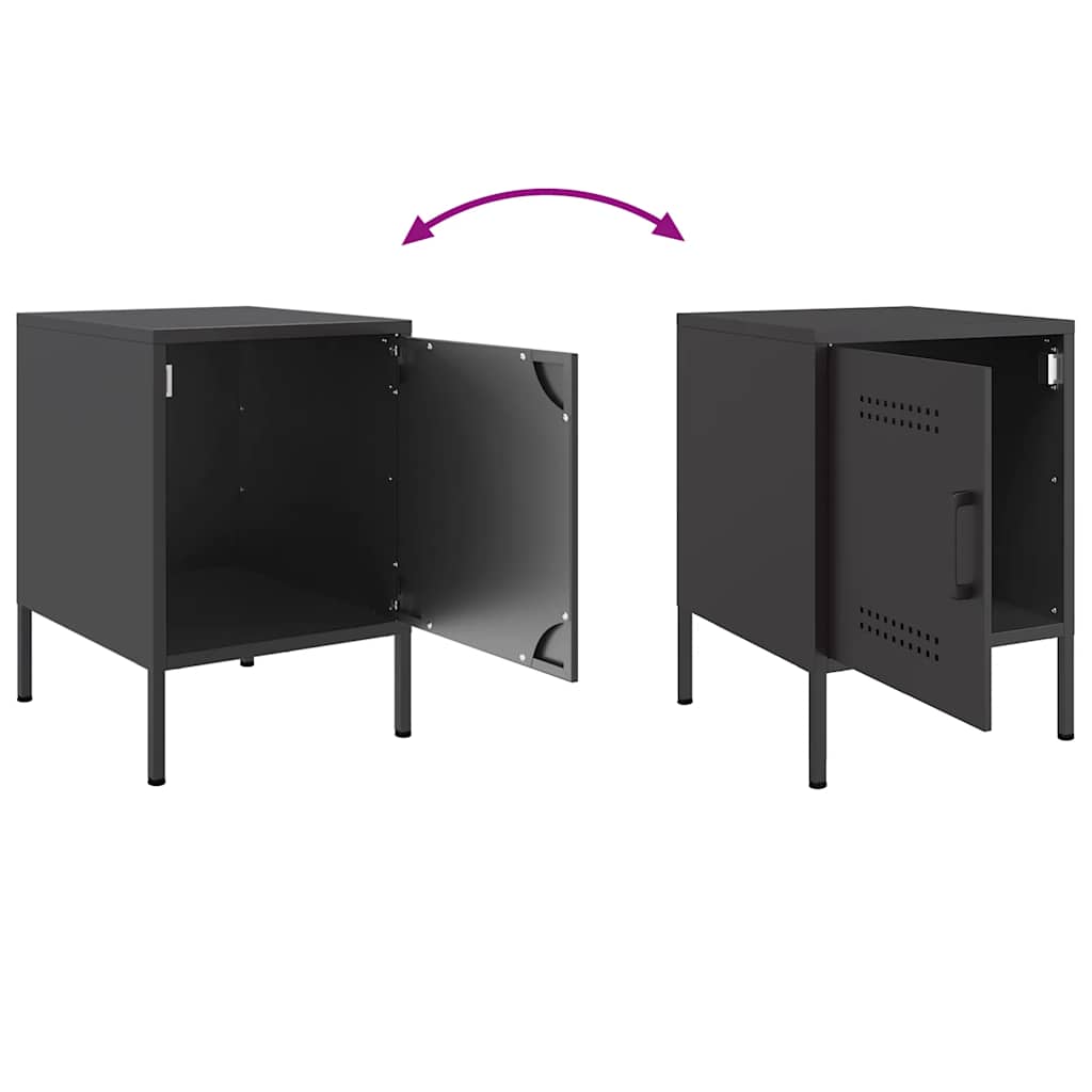 Bedside Cabinet | Black | Steel | Small | Bedside Cabinet | Rectangular