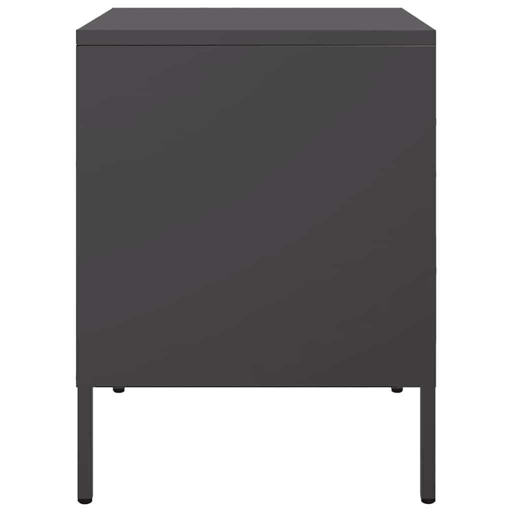 Bedside Cabinet Black 36x39x50.5 cm Steel