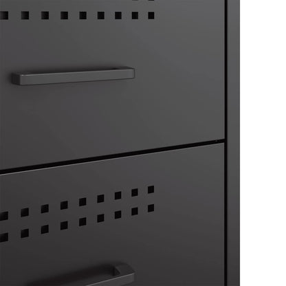 Bedside Cabinet Black 36x39x50.5 cm Steel