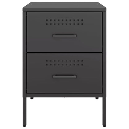 Bedside Cabinets 2 pcs Black 36x39x50.5 cm Steel