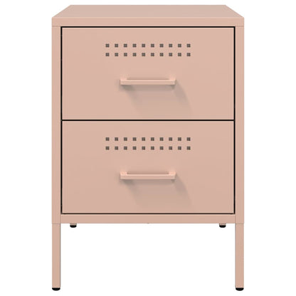 Bedside Cabinets 2 pcs Pink 36x39x50.5 cm Steel