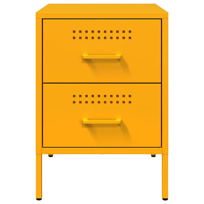 Bedside Cabinets 2 pcs Mustard Yellow 36x39x50.5 cm Steel