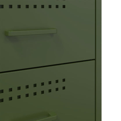 Bedside Cabinets 2 pcs Olive Green 36x39x50.5 cm Steel