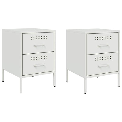 Bedside Cabinets 2 pcs White 36x39x50.5 cm Steel