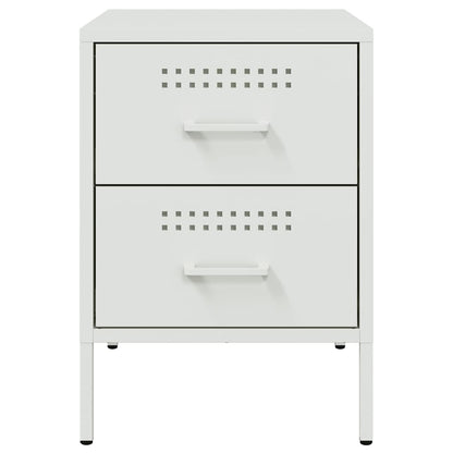 Bedside Cabinets 2 pcs White 36x39x50.5 cm Steel