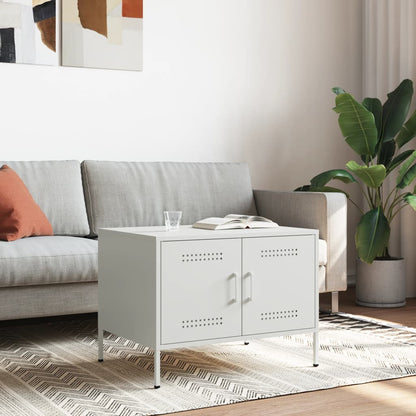 Coffee Table White 68x50x50.5 cm Steel