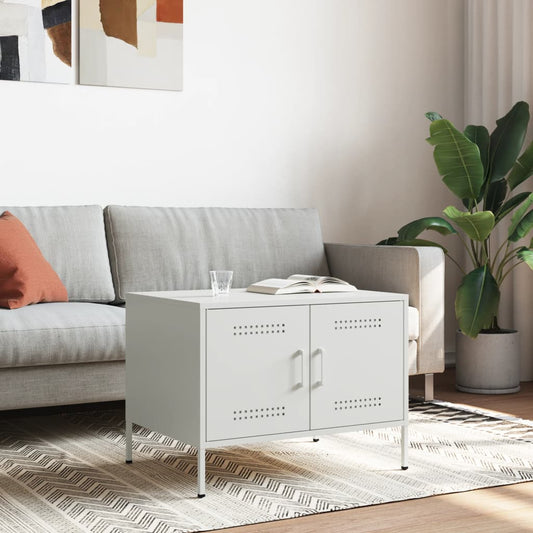 Coffee Table White 68x50x50.5 cm Steel