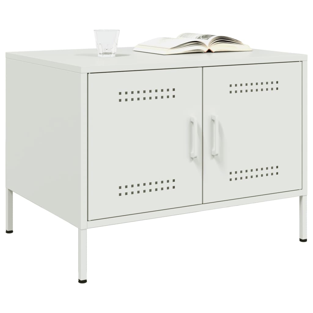 Coffee Table White 68x50x50.5 cm Steel