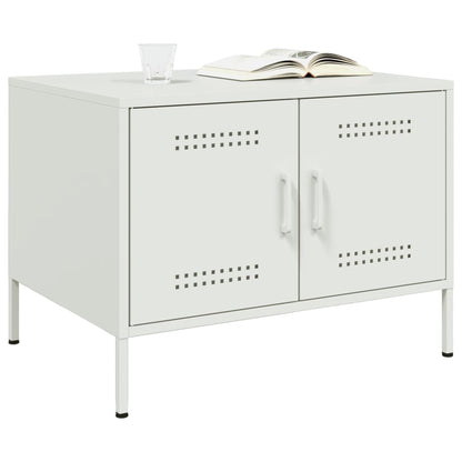 Coffee Table White 68x50x50.5 cm Steel