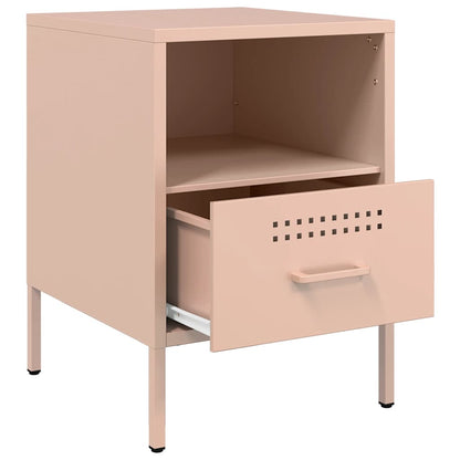Bedside Cabinets 2 pcs Pink 36x39x50.5 cm Steel