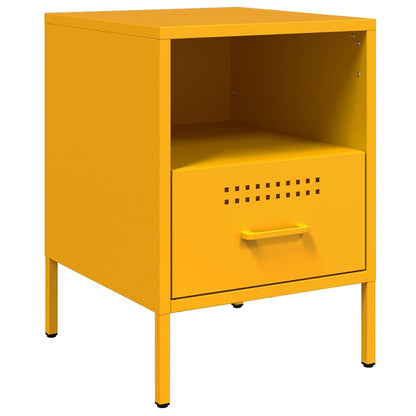 Bedside Cabinets 2 pcs Mustard Yellow 36x39x50.5 cm Steel