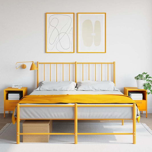Bedside Cabinet | Set of 2 | Mustard Yellow | Cold-Rolled Steel