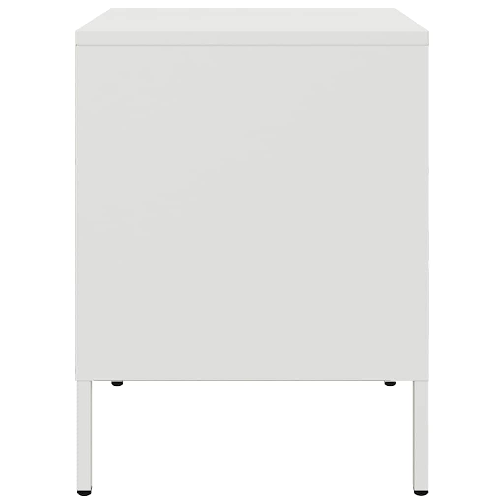 Bedside Cabinet White 36x39x50.5 cm Steel
