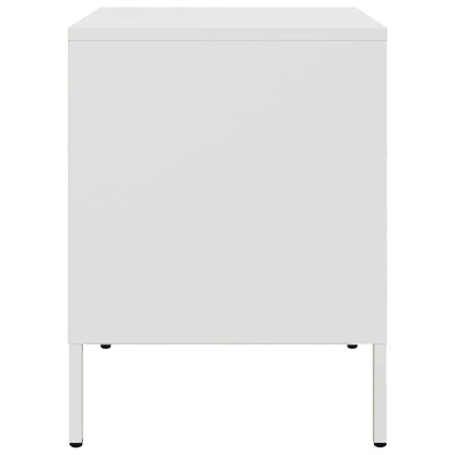 Bedside Cabinet White 36x39x50.5 cm Steel