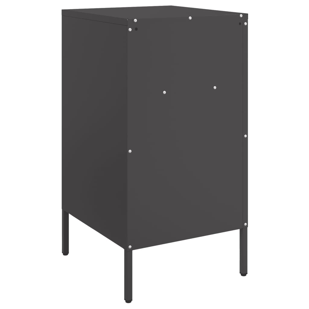 Bedside Cabinet | Set of 2 | Black | Cold-rolled steel | Adjustable Feet