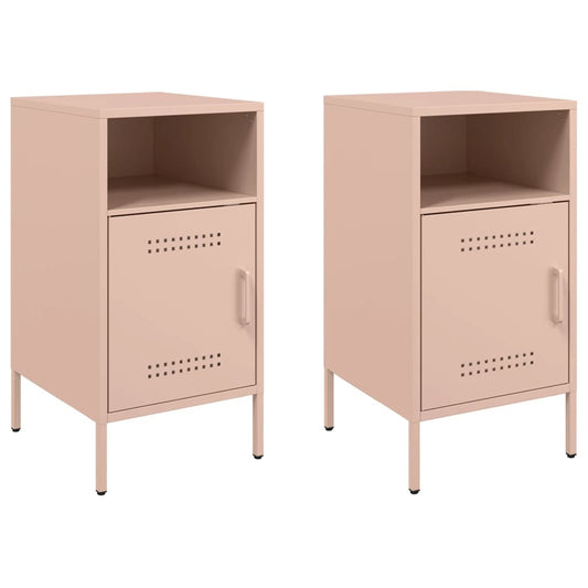 Bedside Cabinet | Set of 2 | Pink | Cold-rolled steel | Standard