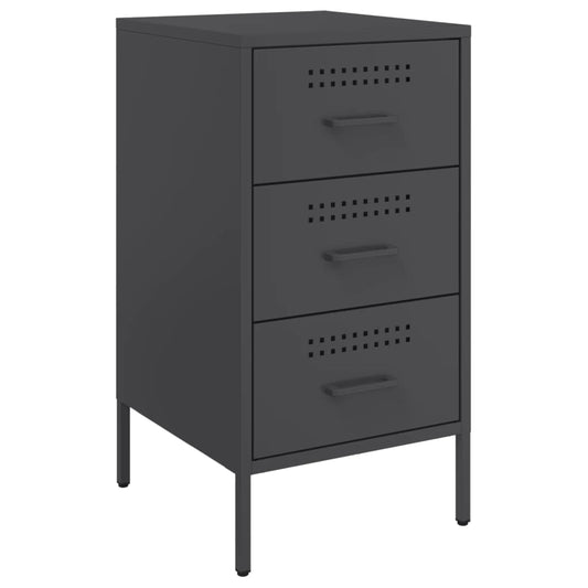 Bedside Cabinet Black 36x39x68 cm Steel