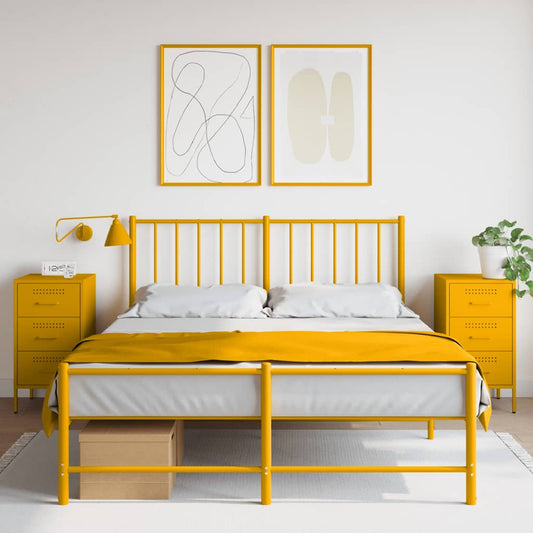 Bedside Cabinet |  Set of 2 | Mustard Yellow | Cold-rolled steel | Medium