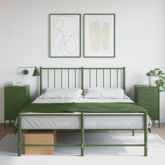 Bedside Cabinet | Set of 2 | Olive Green | Cold-Rolled Steel | Standard
