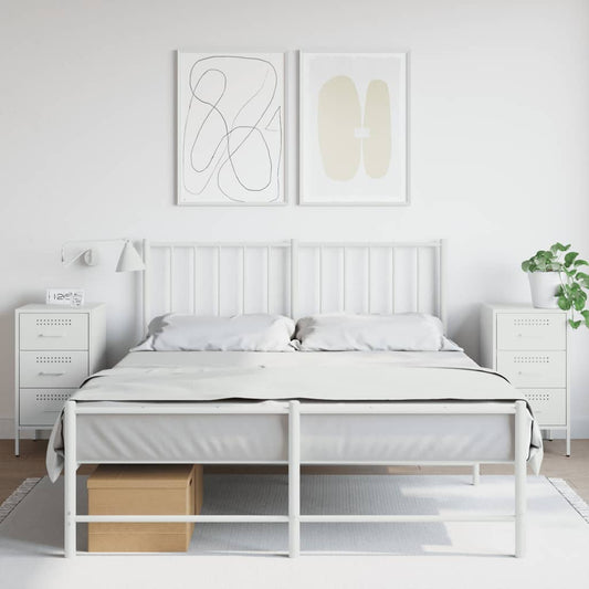 Bedside Cabinet | Set of 2 | White | Cold-rolled steel | 36x39x68 cm