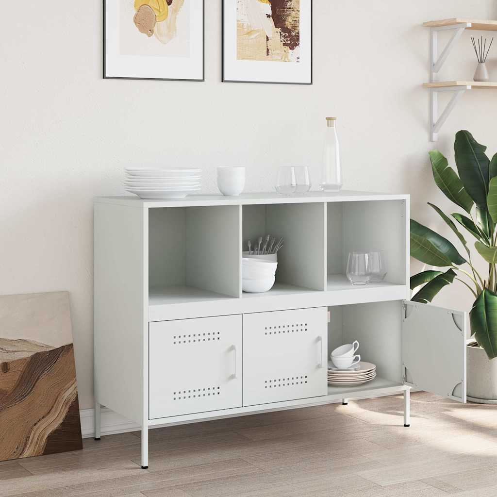 Sideboard White 100.5x39x79 cm Steel